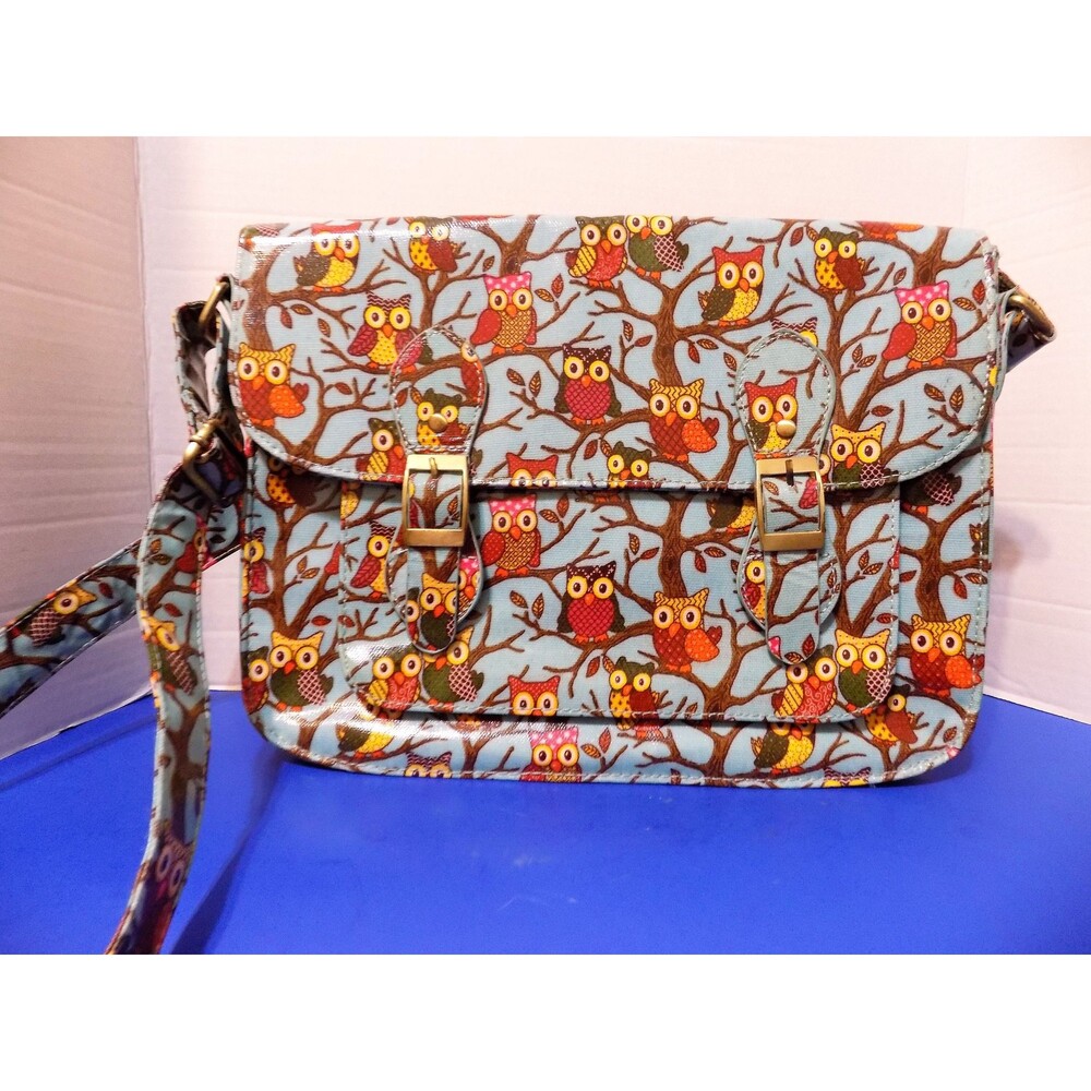 NEW Owls Messenger Bag School Canvas Bag Crossbody Purse Retro Style